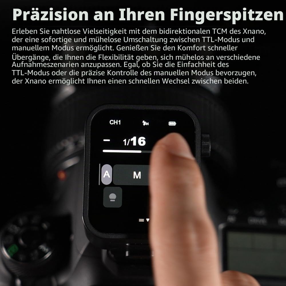 Godox X3C X3-C Auslöser, GODOX Blitzauslöser, Touchscreen, TTL, kabelloser Blitzauslöser, mit TCM-Konvertierung, eingebauter 3,7 V 850 mAh Li-Ion-Akku, ca. 7 Tage Standby für Canon-Kameras (X3C)