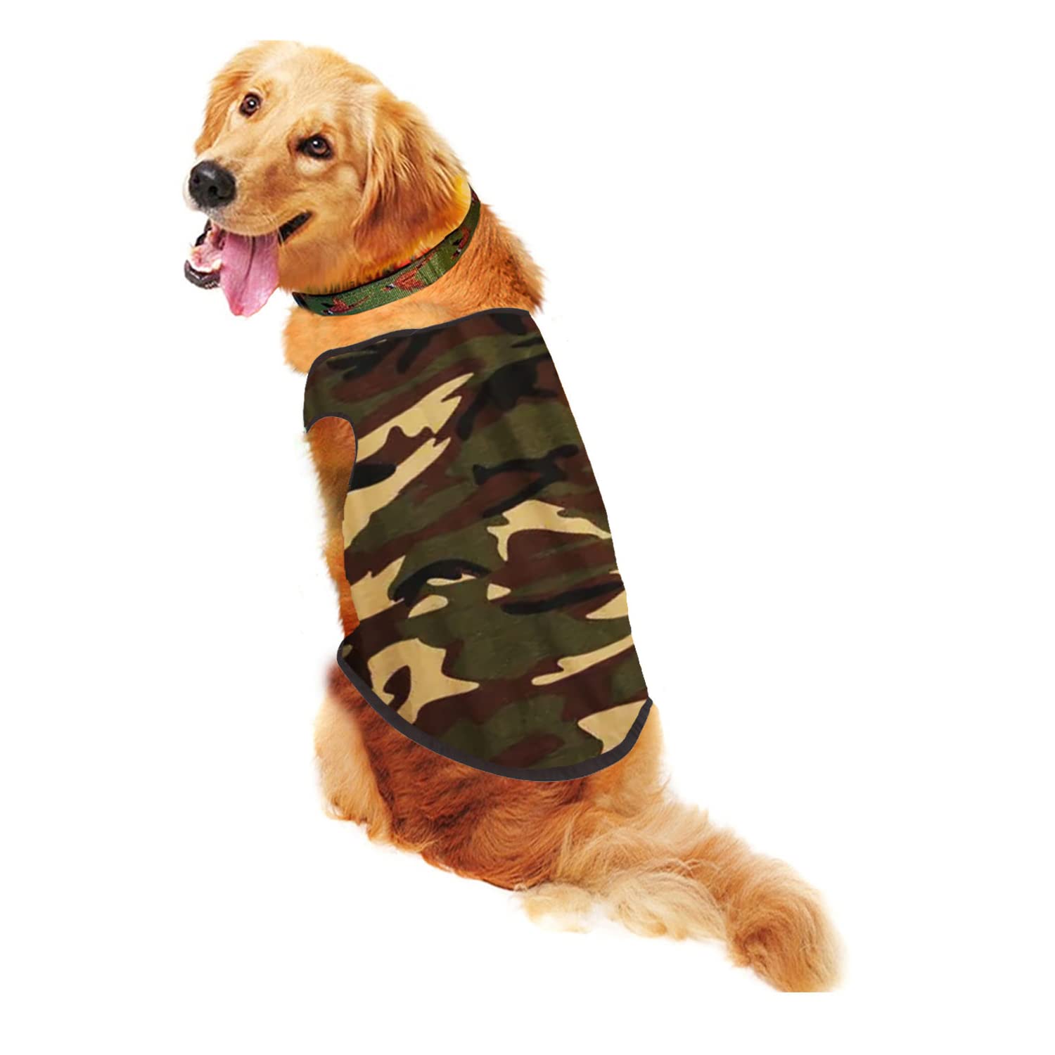 Sage Square Adorable Sleeveless Cotton Dog T-Shirt - Breathable & Fashionable Apparel for Your Dog, Puppy (Army Green) (XLarge-26inch) (B0C23C7J9X) Amazon Price History, Amazon Price Tracker
