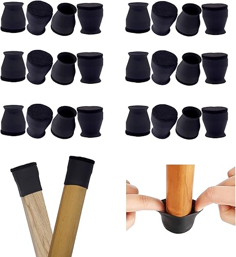 Protectores de suelo de silicona pequeños para patas de silla, para patas de silla de 0.8 a 1.3 pulgadas, tapas de patas de silla, fundas para patas