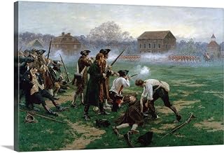 CANVAS ON DEMAND The Battle of Lexington, 19Th April 1775, 1910 Canvas Wall Art Print Classic, Home Decor, Artwork, 18"x12"
