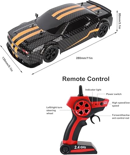 Miniatura 6 de Apawband Coche RC Drift a escala 114 RC Car RTR control remoto coches de carreras de juguete para niños 4WD 30KMH Vehículo RC con luces LED,