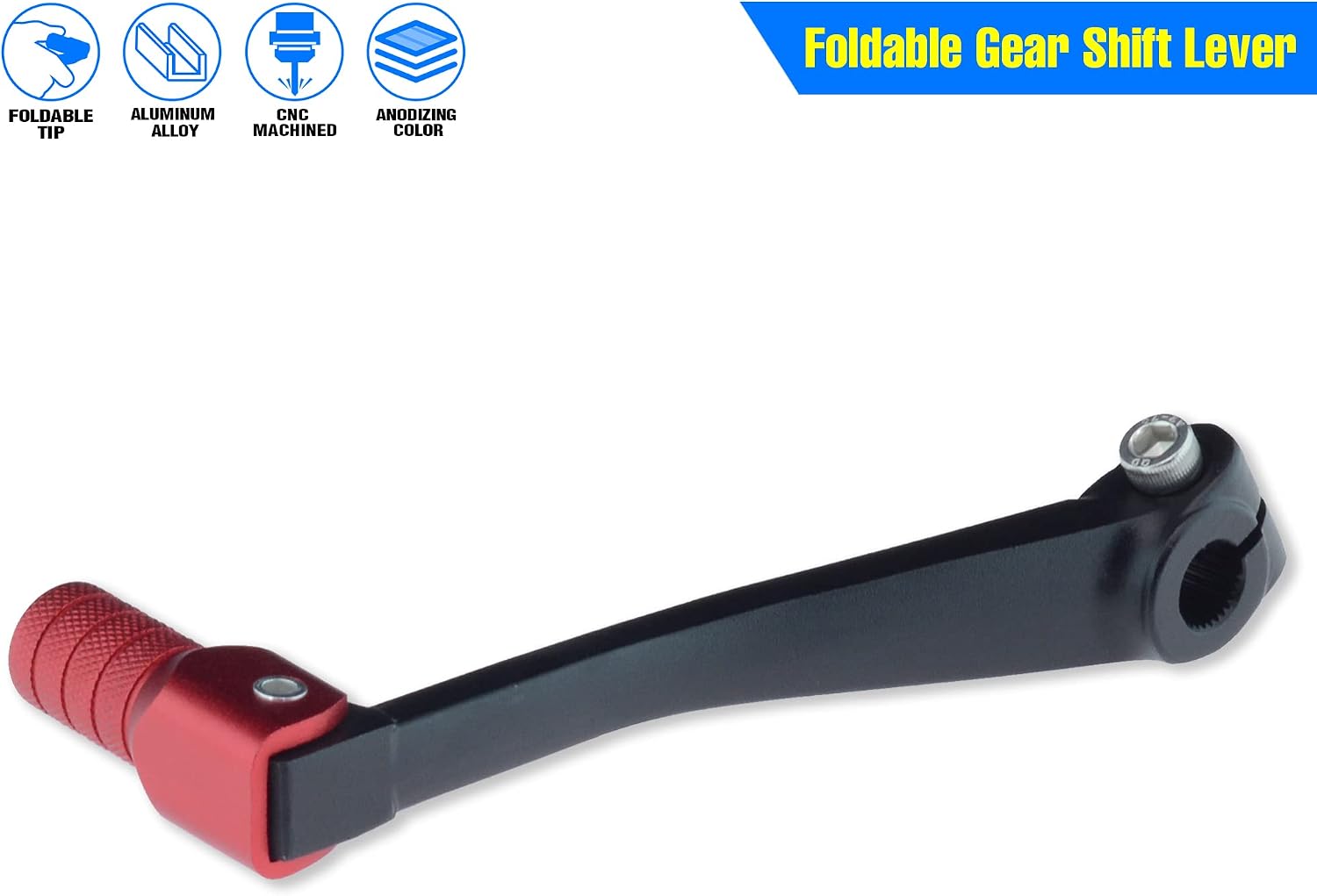 MCHMFGMotorcycle Hand Gear Lever Shifter Handle for 110cc 125cc 135cc 150cc 200cc 250cc Quad Dirt Bike ATV Buggy Black