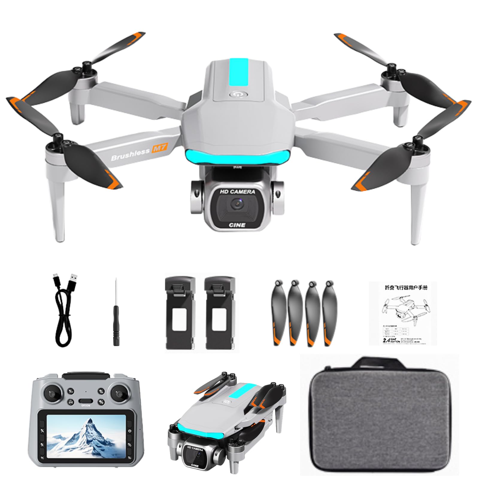 Drone with HD Camera for Adults, RC Drone with FPV Screen on Controller, Gesture Selfie,…