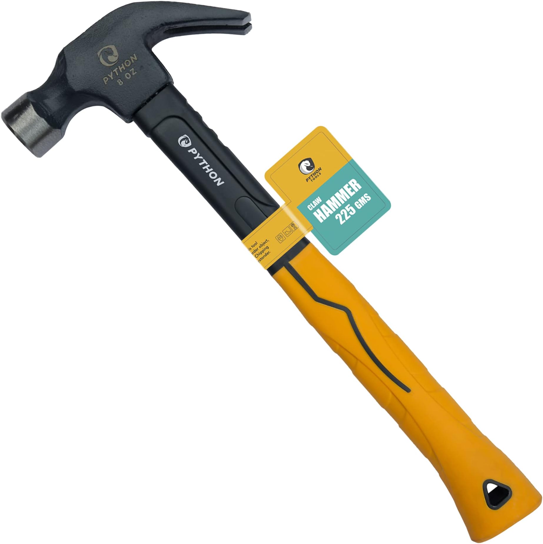 Python Claw Hammer Indestructible Fiberglass Handle (225 GMS / 11" (275 MM))