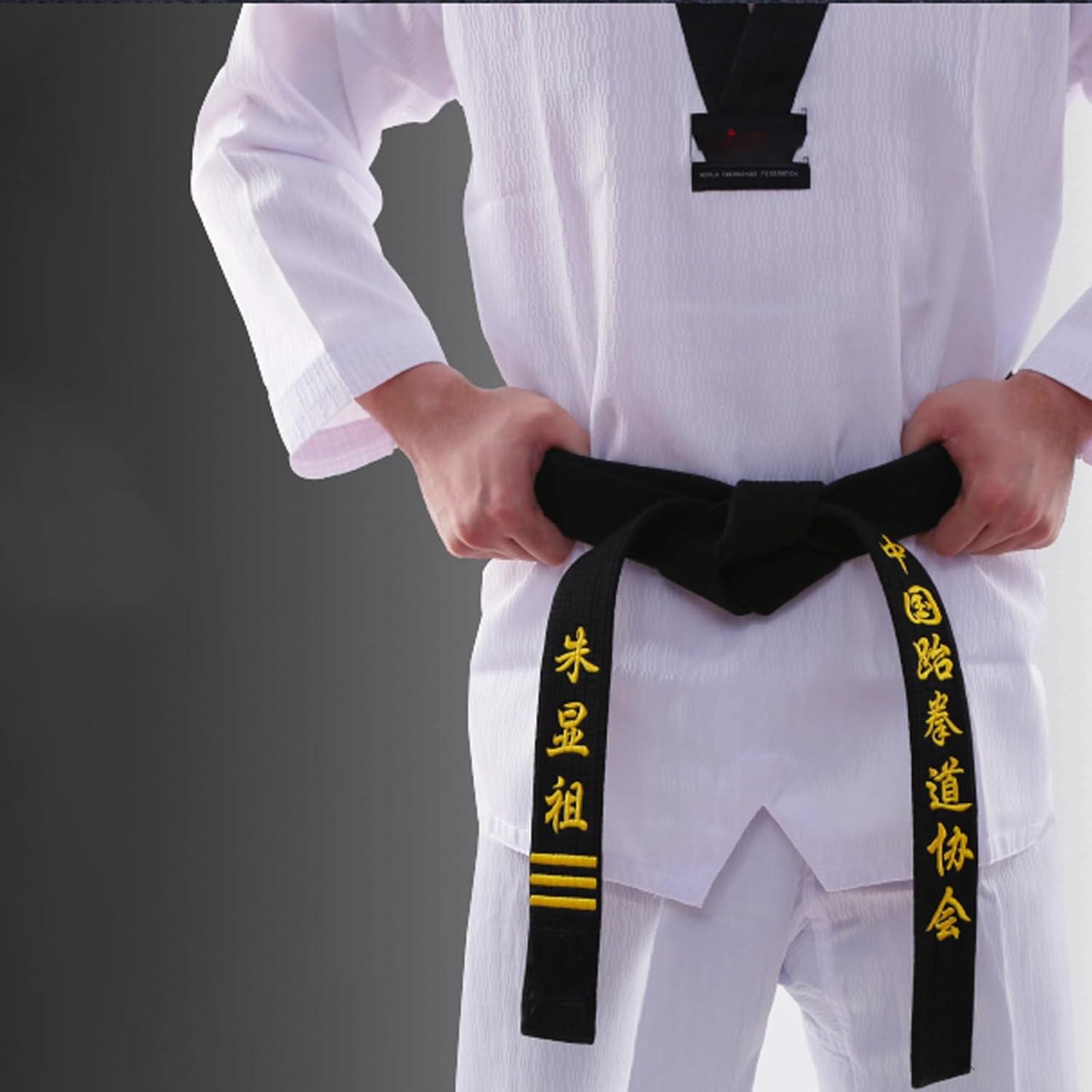 Custom Embroidered Black Belt for Karate Martial Arts Taekwondo Judo, Width 2 inch Taekwondo Black Belt Customize Embroidery