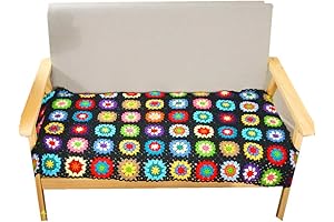 Stunning Handmade Crochet Black Throw: Granny's Delight