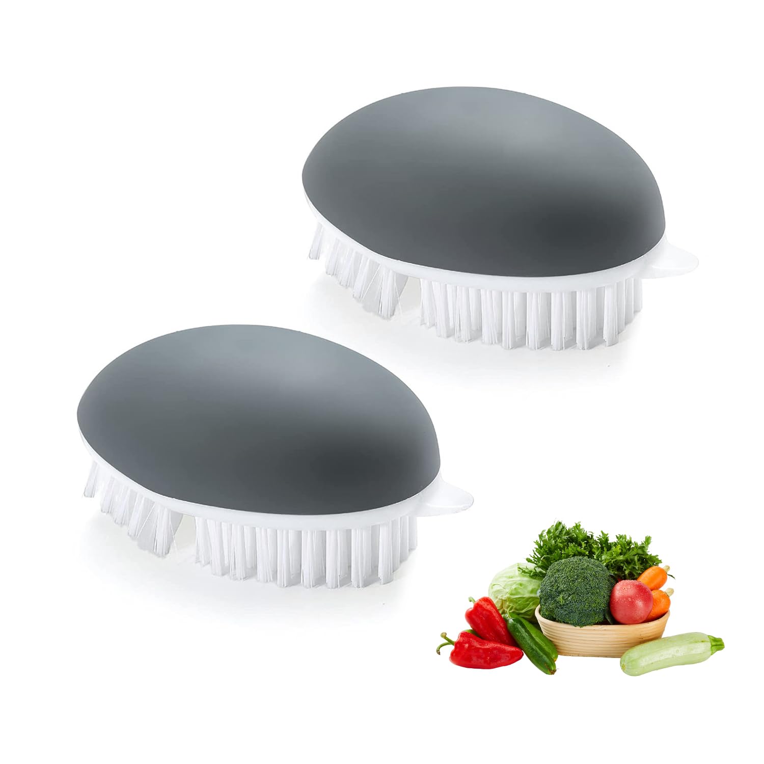 Lot de 2 brosses de nettoyage pour fruits et légumes, brosse de cuisine