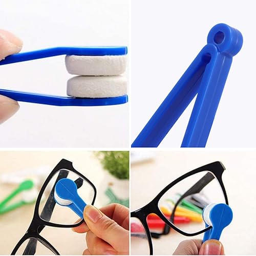 Miniatura 4 de 10pcs Mini Sun Eyeglass Microfibra Limpiador Cepillo Herramienta de Limpieza Gafas Clip de Limpieza Color Mixto