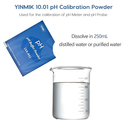 Miniatura 6 de YINMIK Paquete de 15 polvos de calibración de pH, 5 cada uno para pH 4.00, pH 7.00 y pH 10.01 polvo tampón de calibración, paquetes de calibración
