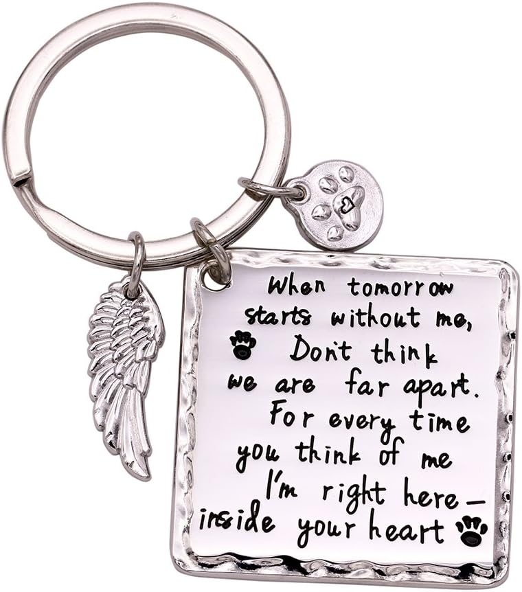 Melix Home Cat Dog Memorial Keychain Loss of Pet Gifts Pet Sympathy Gifts For Dogs Jewelry
