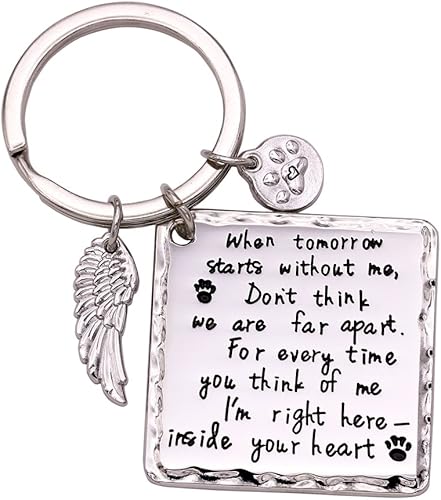 Melix Llavero conmemorativo de pérdida de mascota joyería de pérdida de perro gato mascota keychain