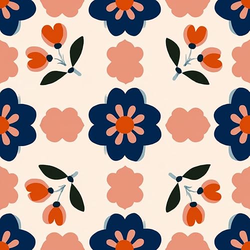 Miniatura 11 de – Azulejos de despegar y pegar de 12x12, diseño retro de flores coloridas autoadhesivos, piso de vinilo para pegar en la cocina, baño, dormitorio,
