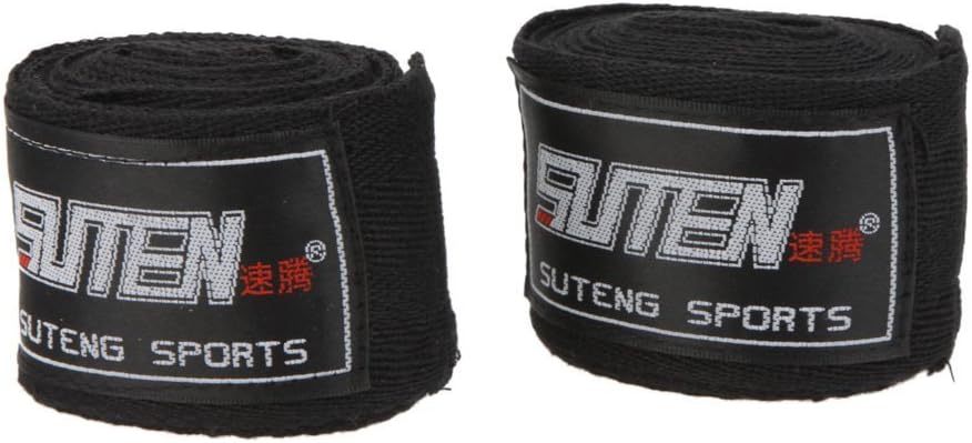 suteng 2pcs/roll Width 5cm Length 2.5M 100% Cotton Sports Strap Boxing Sanda Muay Thai MMA Taekwondo Bandage Hand Wraps black
