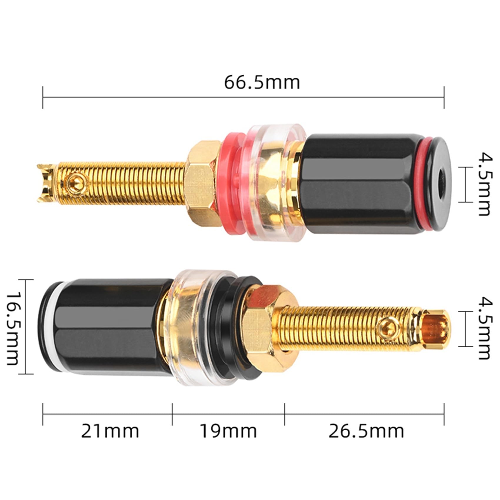 20 PièCes Borne de Liaison de Haut-Parleur Hifi Connecteur D'Amplificateur Plaqué Or en Cuivre Pur pour Prise Banane