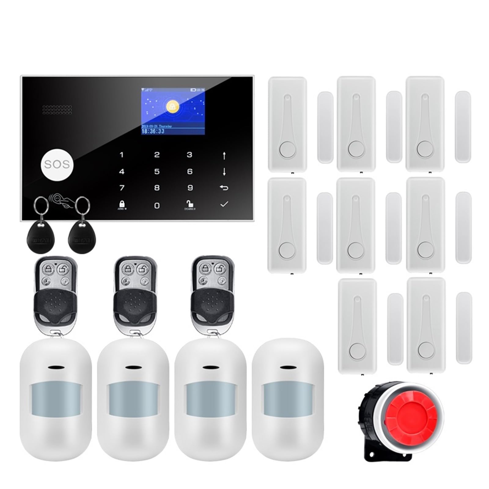 CUDTAPI GSM Alarm System 433MHz Home Wireless Burglar Security Tuya APP Compatible(W7B9)