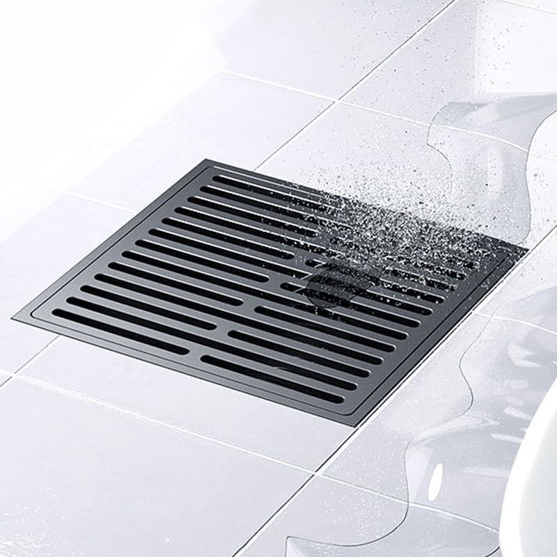 Sumidero Ducha Válvula de Drenaje de Piso de latón con Rayas, Cubierta for sifón de Ducha, desagües for Cocina, baño, lavadero, Accesorios for baño Filtro Desague Ducha(Grey)