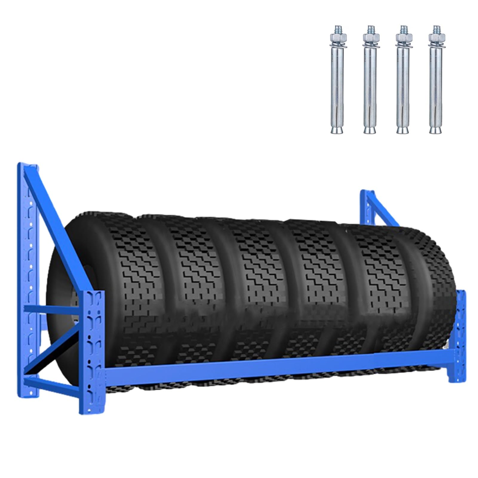 Estante de neumáticos de montaje en pared resistente, organizador de múltiples neumáticos, estante de almacenamiento de ruedas fácil de montar, solución de exhibición de garaje