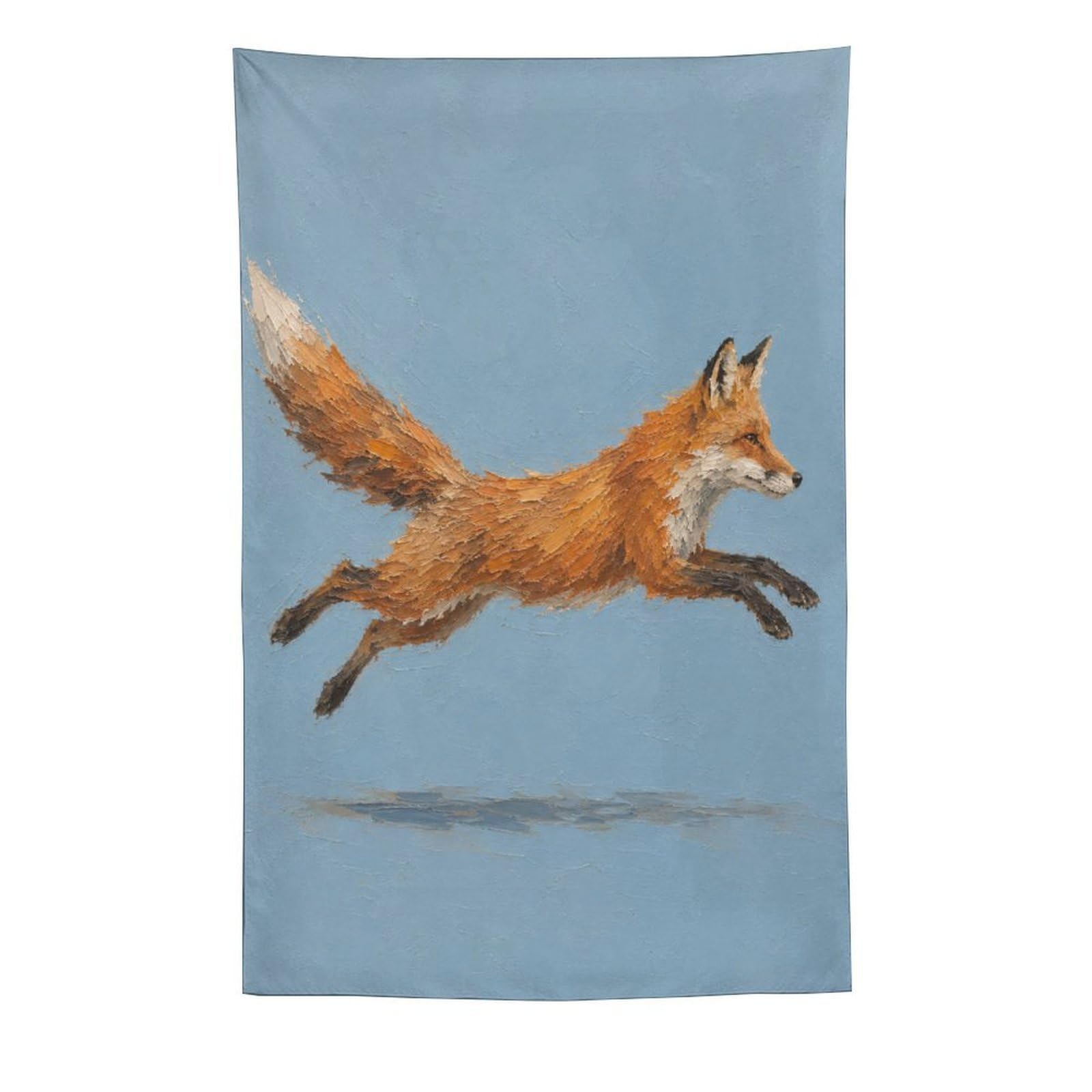 H3B8U2Y5 Running Fox Wall Tapestry, Realistic Illustration, Bedroom