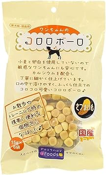 Amazon ペットライブラリー パートナーフーズ ワンちゃんのコロロボーロ さつまいも 犬 おやつ ペットライブラリー ビスケット クッキー スナック 通販