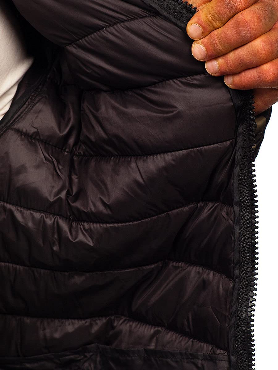 BOLF Hombre Chaqueta de Entretiempo Deportiva Cierre de Cremallera Cuello elevado Cazadora Ropa de Abrigo Plumas Outdoor Básico Estilo Diario 4D4