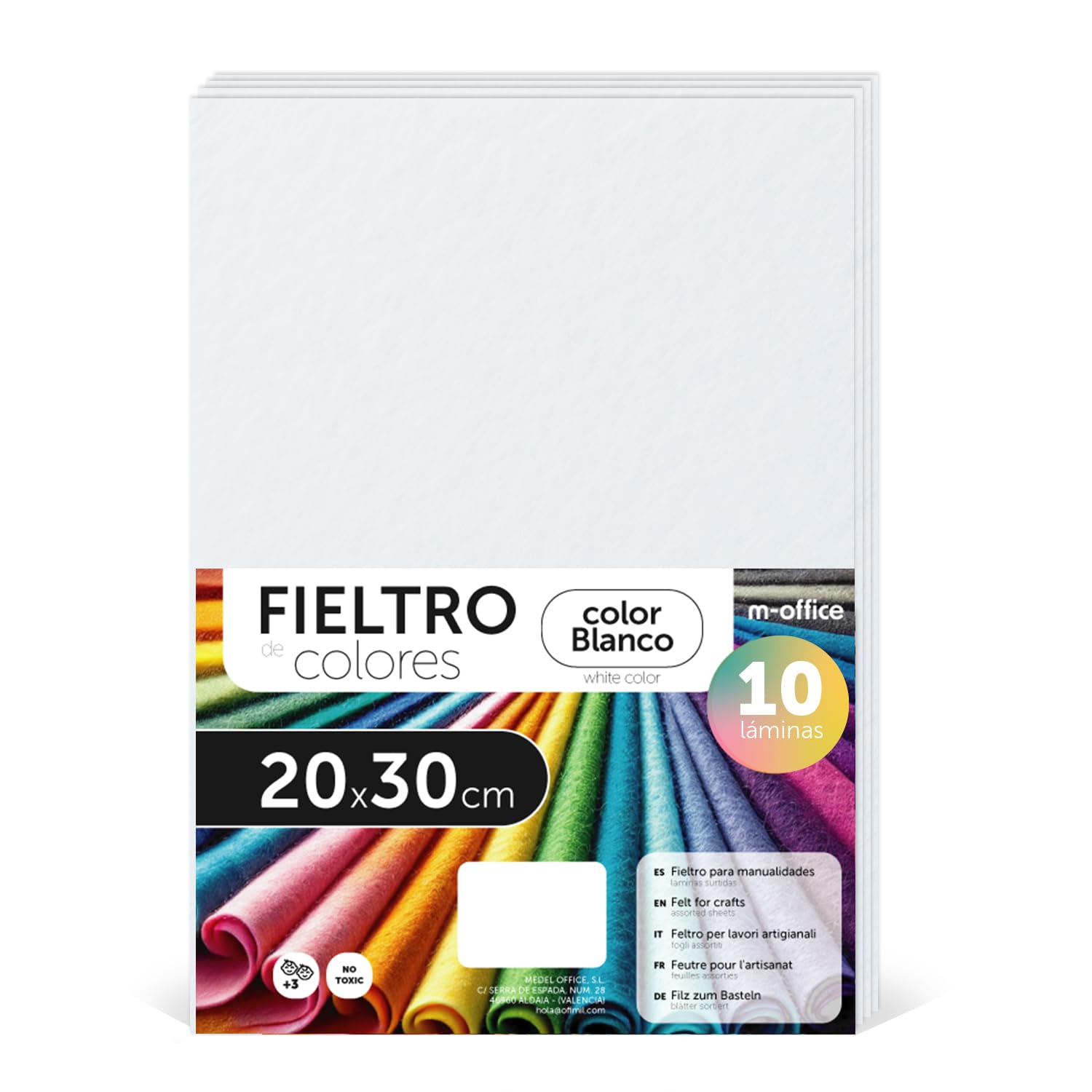Fieltro para Manualidades, Fieltro de Colores, Suave y Flexible, Material para Costura, Telas Patchwork, Ideal para proyectos DIY, artesanía o decoración, 20x30cm - m-office (rojo, 10 uds) — view 107