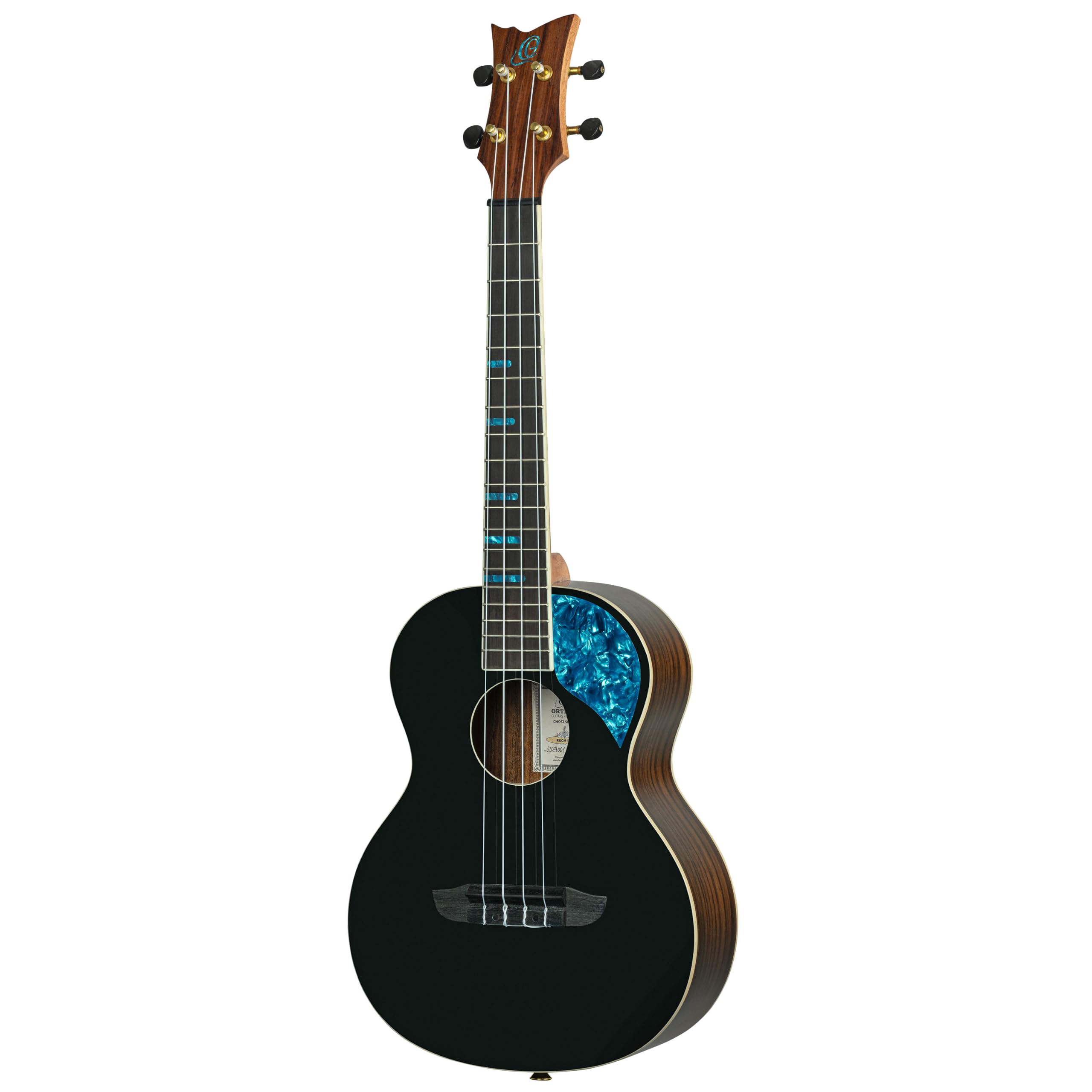 Ortega Guitars Tenor Ukulele Akustisch – Ghost Series – Inklusive Gigbag – Fichte, Schwarz (RUGH-BKT)