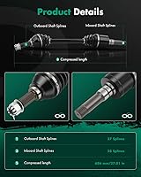 Vista 7 de SCITOO Conjunto de eje de eje CV se adapta a 2007-2010 para John Deere Gator XUV 620i, 2007-2010 para John Deere Gator XUV 850D delantero derecho