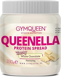 GymQueen Queenella Weiße Schokolade 330g, Proteinaufstrich für Pancakes oder Brot, ohne Palmöl
