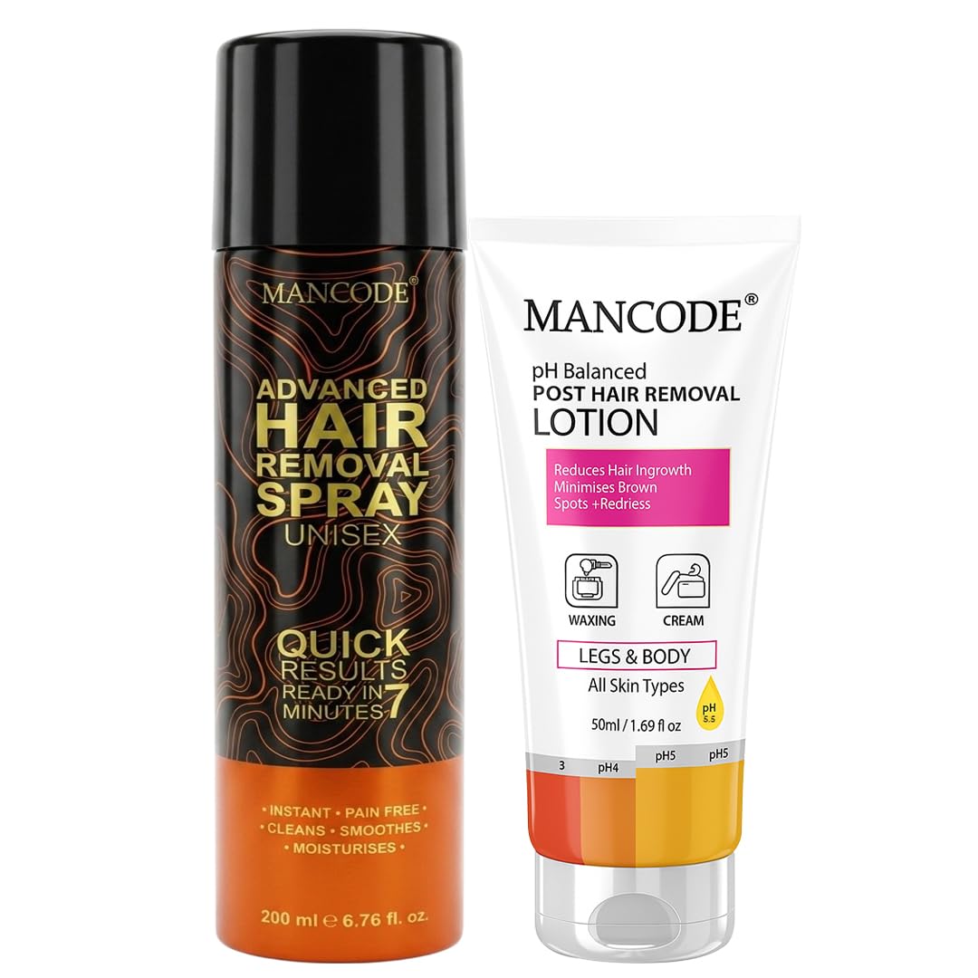 Mancode Hair Removal Cream Spray for Men, Hair removal spray for men, Painless Body Hair Removal for Back, Chest, Legs, Arms, Underarms & Intimate Areas, Fast Acting in 3-6 Minutes (200 ml) (Hair removal with Lotion)-picture-11