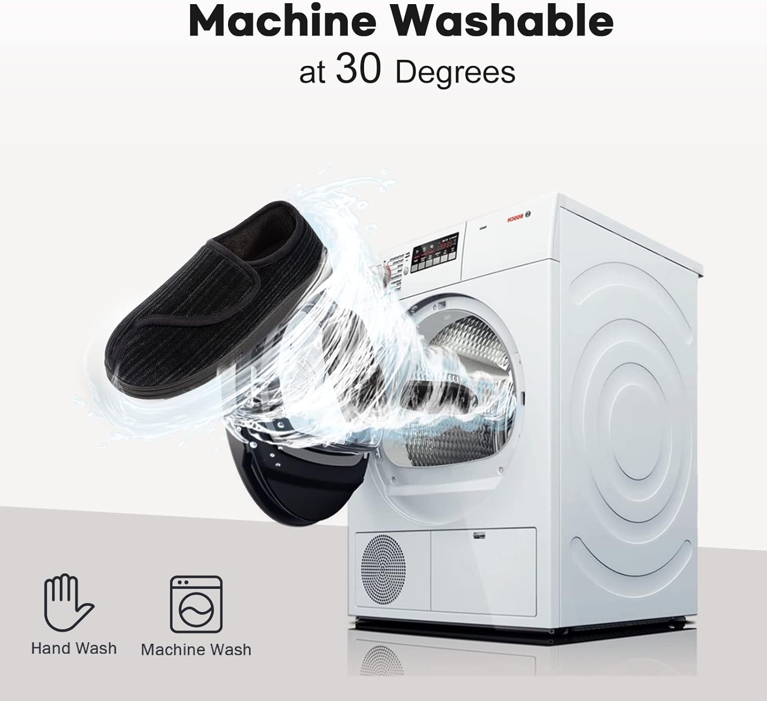 LongBay Men's Memory Foam Diabetic Slippers Comfy Warm Plush Fleece Arthritis Edema Swollen House Shoes - Image 6