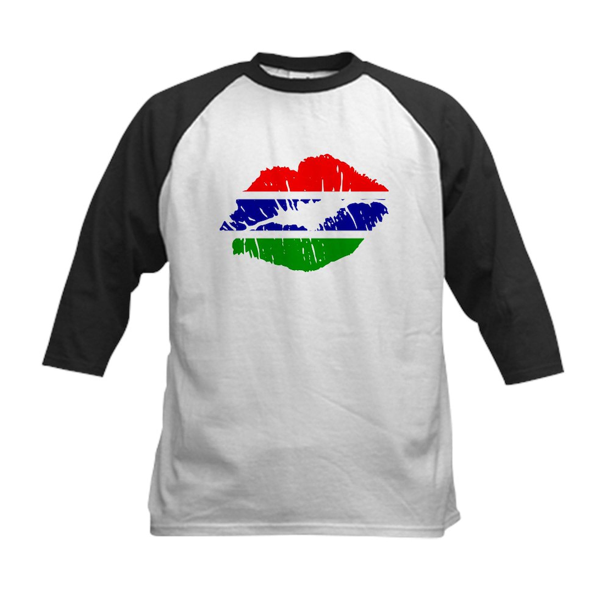 CafePress Gambia Flag Country Native Ancestr Baseball Jersey Kids Cotton Baseball Jersey, 3/4 Raglan Sleeve Shirt