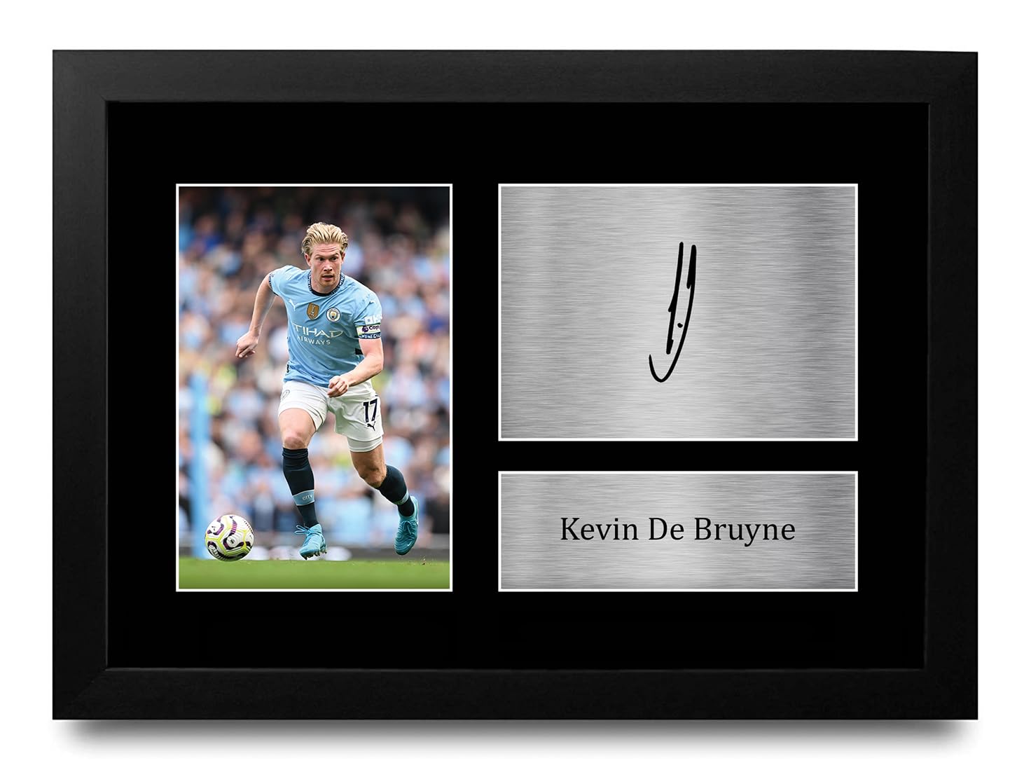 HWC Trading FR Kevin De Bruyne Gift Signed FRAMED A4 Printed Autograph Manchester City Gifts Print Photo Picture Display