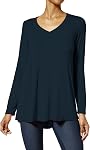HUE T-shirt T-Shirt T-T-shirt V-Neck à manches longues pour femmes Supersoft Lightweight