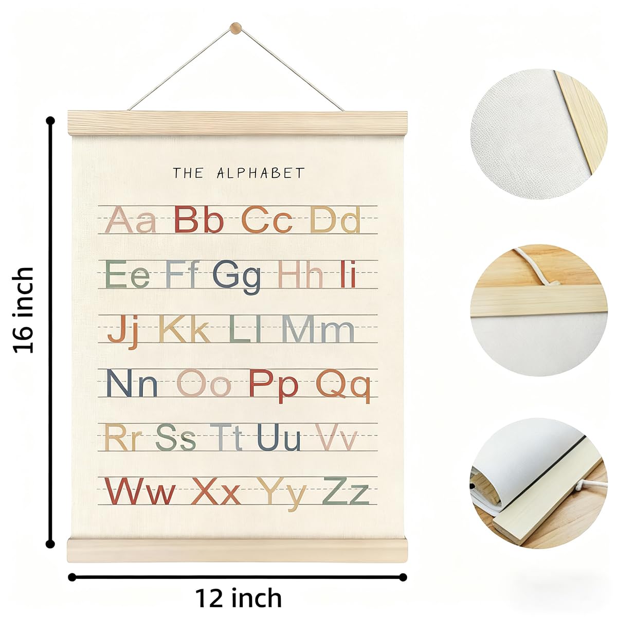 ZBATST Lot de 2 affiches mignonnes avec chiffres de l'alphabet, décoration murale pour tout-petits, décoration de chambre d'enfant, salle de jeux et salle de classe (30,5 x 40,6 cm)