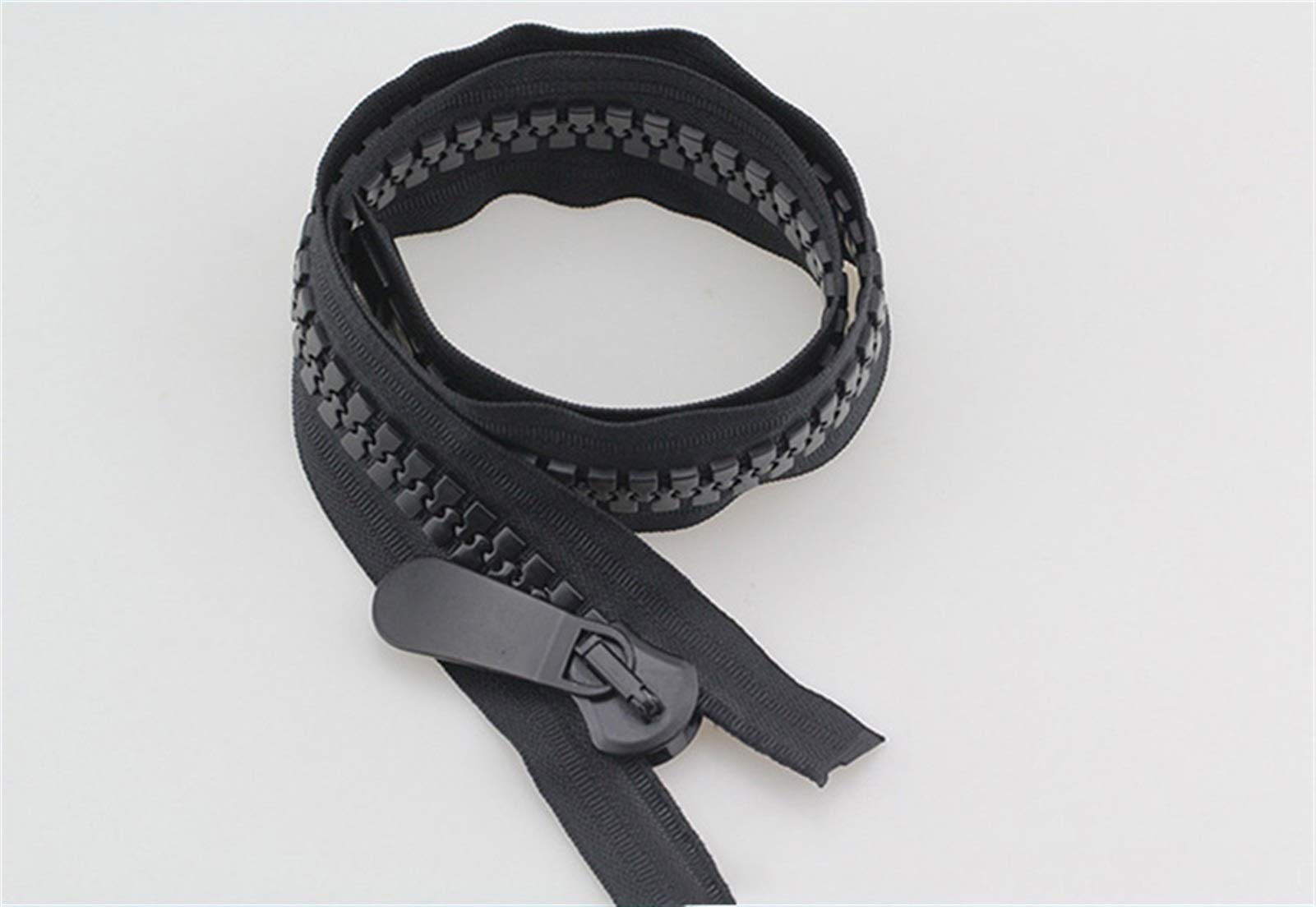 Cremallera,cremalleras 1pc 70-150cm 20# Cremallera de Resina, para Chaqueta Tienda de Bricolaje Cremalleras de Dientes Gruesos, Cremallera de Bloqueo Automático de Extremo Abierto Grande Negra, Acceso