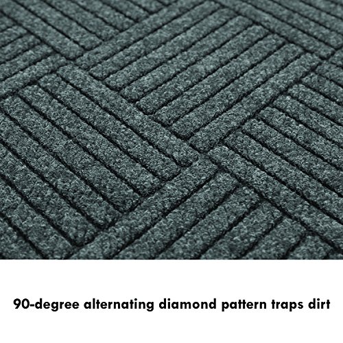 Guardian - EGDFB020304 EcoGuard Diamond Indoor Wiper Floor Mat, Recycled Plactic and Rubber, 2'x3', Charcoal Black