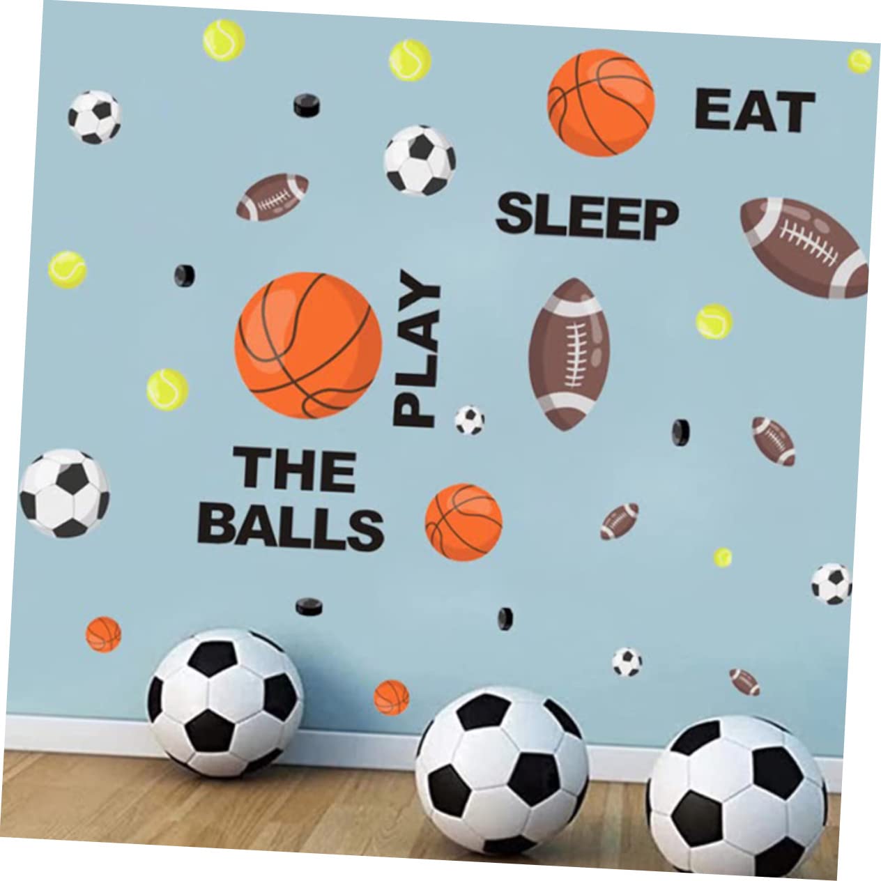 ABOOFAN 4 Adesivi Murali Rimovibili Per Cameretta Dei Bambini Adesivi Decorativi Da Basket E Calcio Per Ragazzi E Ragazze
