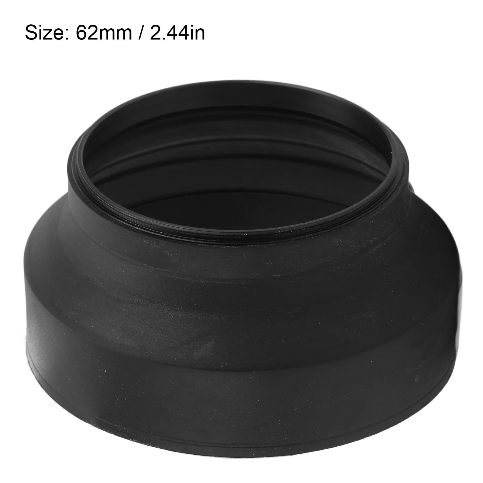Paraluce in gomma morbida da 62 mm, paraluce universale pieghevole 3 in 1 per fotocamera con 3 diversi stati regolabili, paraluce da 62 mm (62 mm)