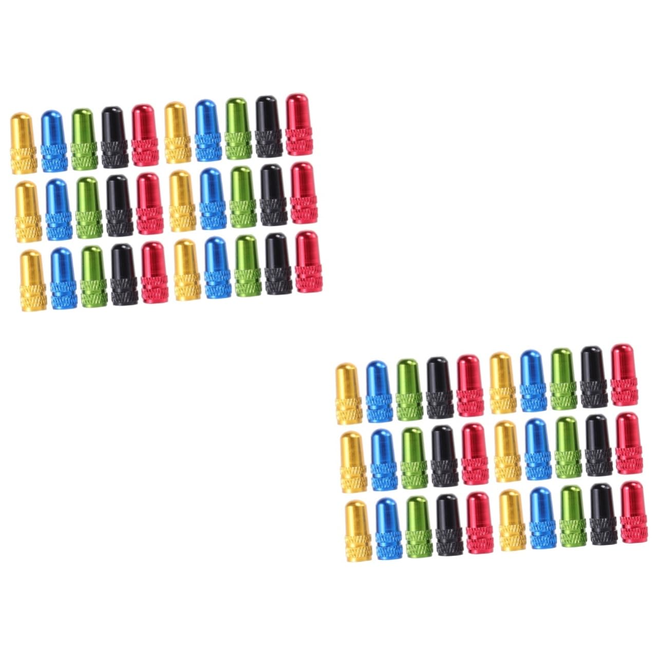 LIOOBO 2sets Aluminum Alloy Bike Tire Cap Dust Cover for Bike Elastic Cylindrical Dust Cover 30pcs*2