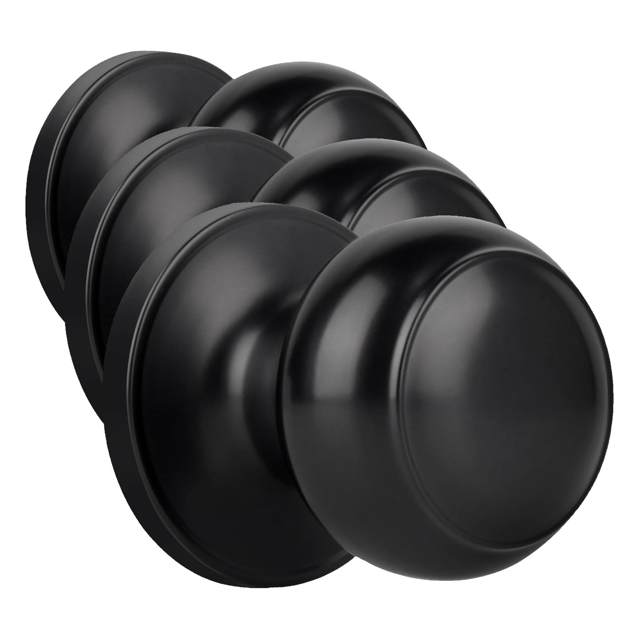 Matte Black Passage Door Knob - No Key Required -9