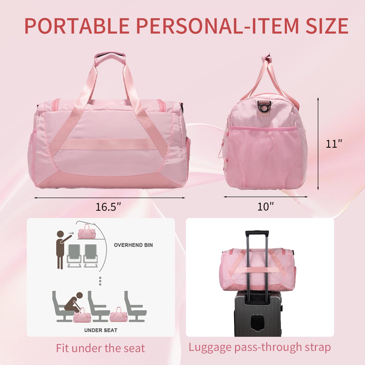 Gym Bag 36L Large Travel Duffel Bag For Men&Women Water-Resistant Sport Bags With Shoes Compartment Wet Pocket Heavy Duty Weekender Overnight Carry On Bag For Gym, Yoga, Swim, Travel - Image 5