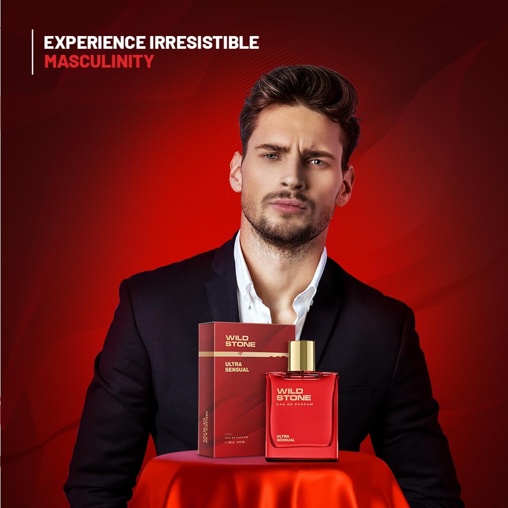 Wild Stone Ultra Sensual EDP Perfume for Men| 3.38oz,100 ml | Intense Long-Lasting Scent | Woody & Warm Spicy Notes | Premium Everyday Perfume| best gift for valentine's day - Image 4