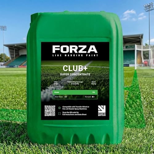 Forza Green Grass Pitch Line Marking Paint Concentrates [Club+] | 10L - 15Kg | Premium Grade, Weather Resistant Formula - Suitable For Wheel & Spray Machines - Pack Of 1, 3, 5