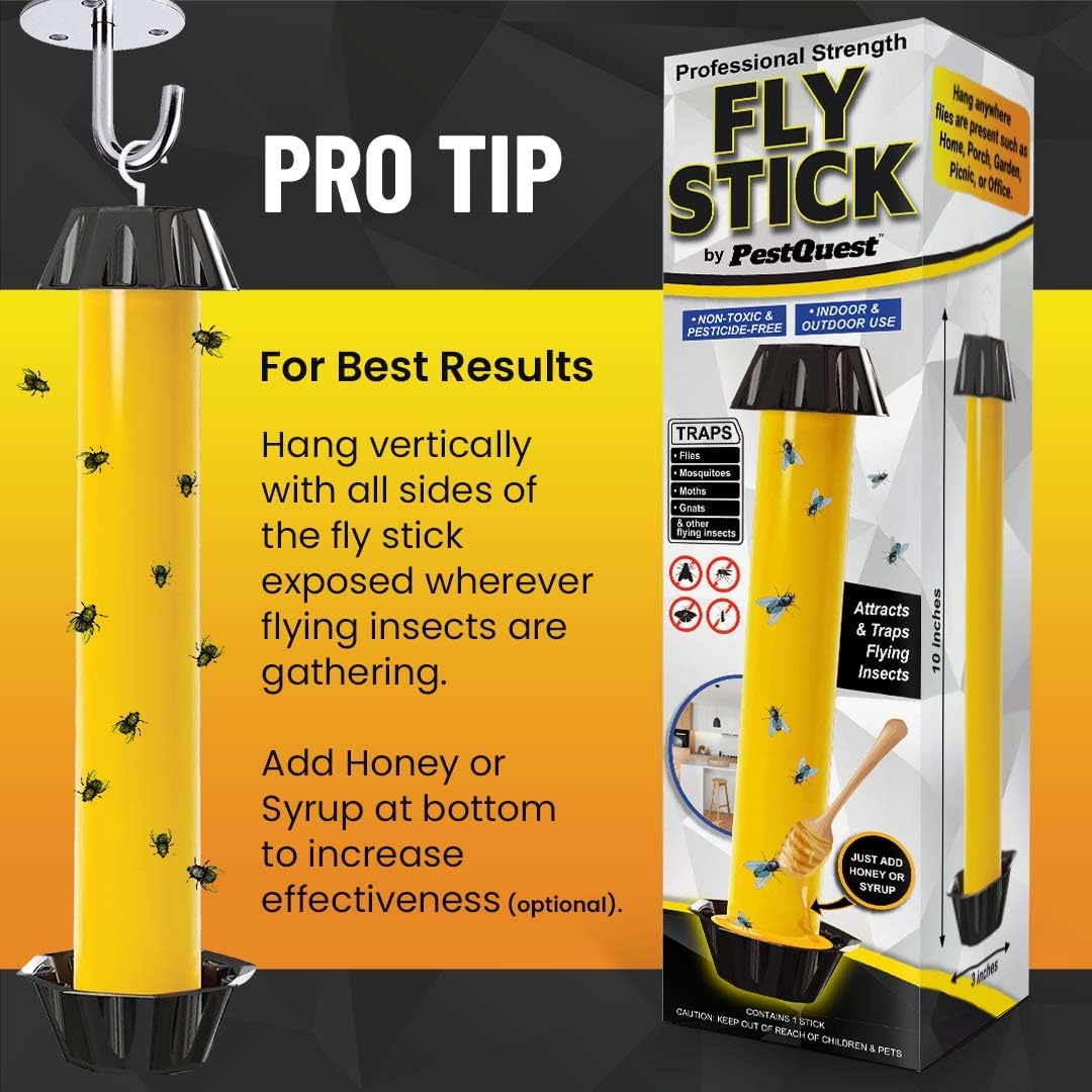 24pk Sticky Fly Stick, Fly Stick for Mosquitoes, Sticky Trap for Flies Gnats Wasp Flying Insects, Bug Catcher, Indoor or Outdoor Use, Ready to Use Home
