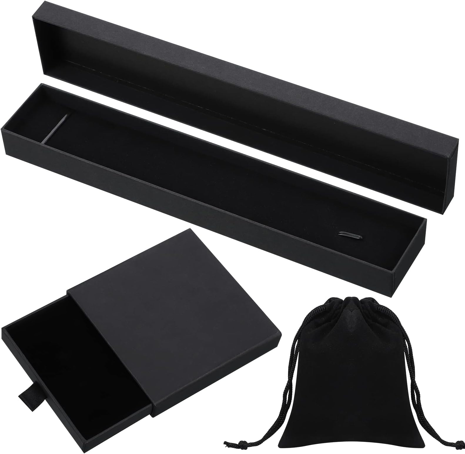 2 Pcs Jewelry Present Box With Velvet Bag Portable Jewellery Boxes