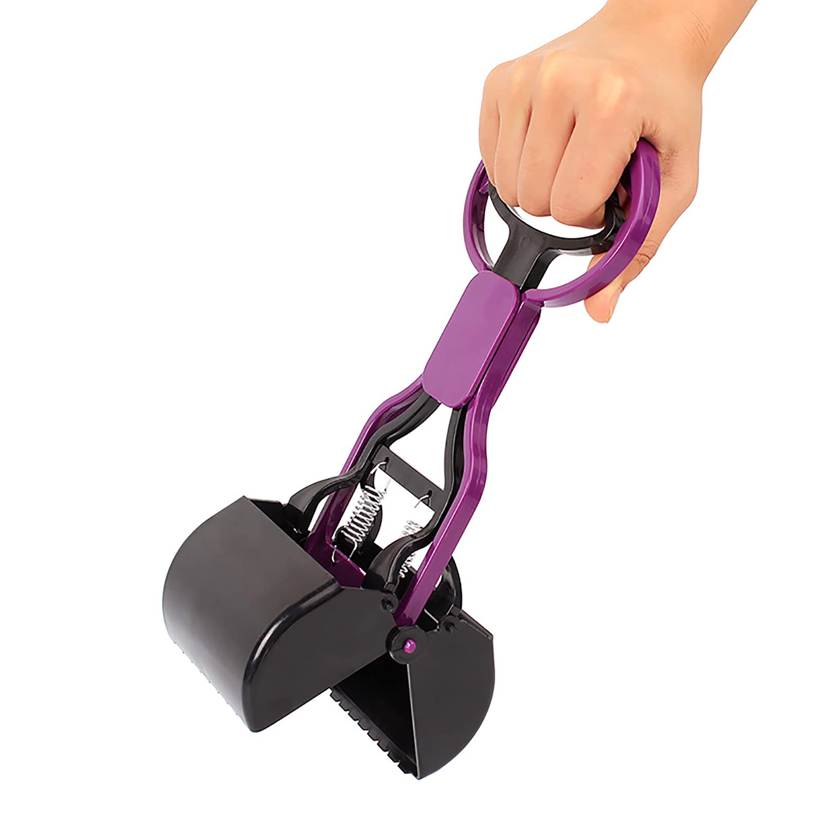 Pet Pooper Scooper for Dogs Cats Non-Breakable High Strength Material Durable Spring Easy Pick Up Grass Gravel Jaw Claw Rake for Kids Children Women Men