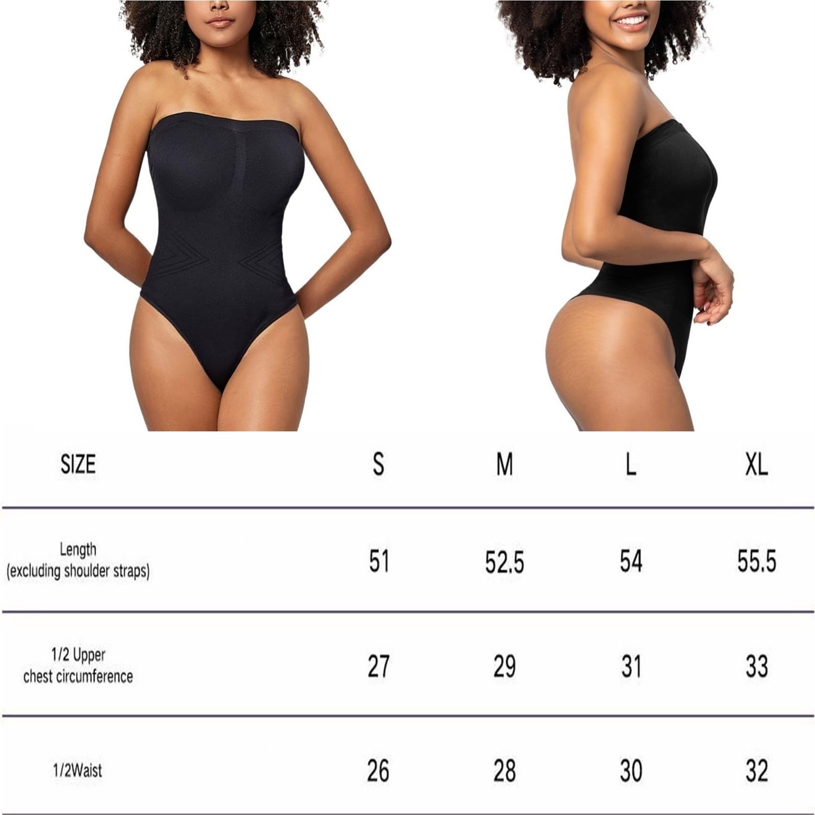 MOCHAMIK Damskie body wyszczuplają brzuch bez ramiączek Bezszwowe modelują stringi z dopinanymi paskami Odzież modelująca bez pleców