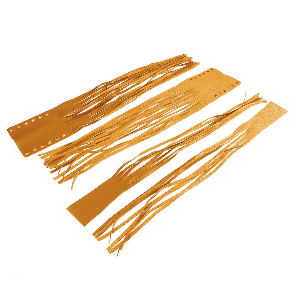 Frangia con nappe per leva moto, Decorazione con frange e nappe per leva moto, Impugnature universali Copertura avvolgente con frange e nappe Streamer per leva frizione freno moto (Cachi)
