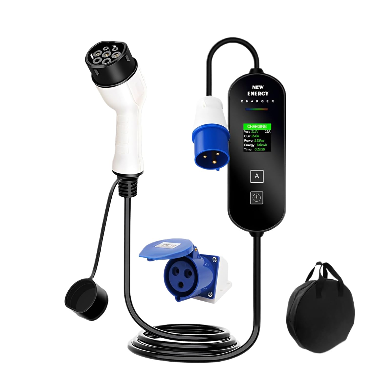 Cable de Carga para Cargador EV Tipo 2, Cable de Carga Tipo 2 7kW, para Cargador EV, para Coche eléctrico 5M,