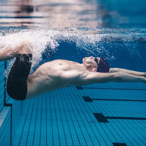 Miniatura 4 de 4 gorras elásticas de natación para mujeres, hombres y niños, tela duradera, no impermeable, gorra de piscina elástica